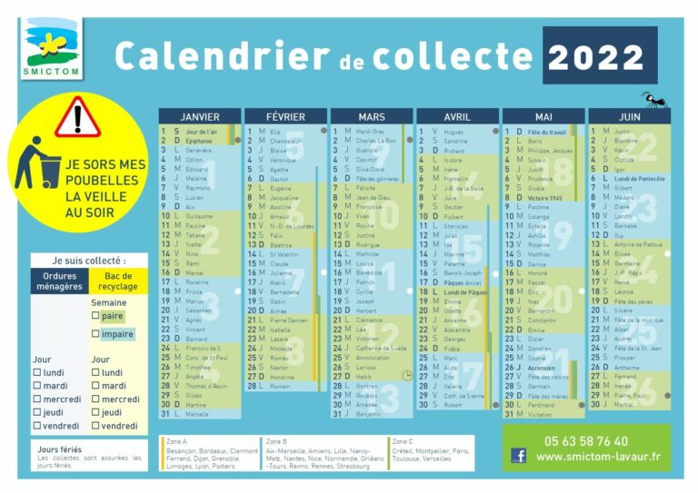 Smictom Calendrier 